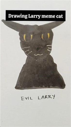 Drawing Evil larry meme cat part 14