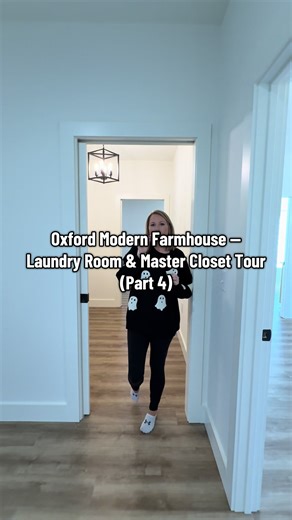 Part 4 of our Oxford Modern Farmhouse Tour 🏡 Laundry Room & Master Closet! The IKEA PAX system is finally in, and I can’t get over how perfect it turned out 🙌 Video at the end! @America's Home Place #hometour #closettour #ikeapaxclosetsystem #newhome