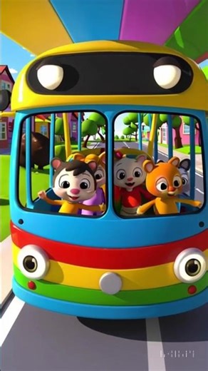 Cute Animal Bus Ride #CuteAnimals #KidsCartoon #FunnyBus #3DAnimation #KidsFun