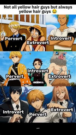not all yellow guys but always yellow hair guys #anime #pervert