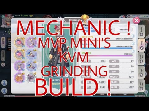 Ragnarok X Mechanic MVP,Mini's/KVM/Grinding Build ! Ragnarok X ! 2.6M DPS !