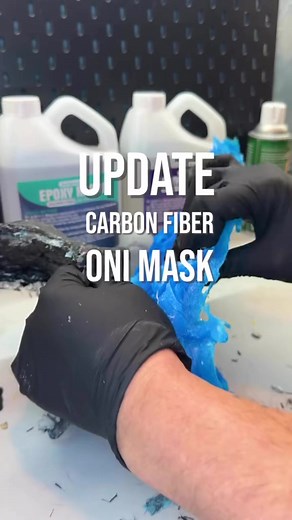 Demold: Demold: Forged Carbon Fiber Oni Mask #1 Tutorial Update. 2 layers have been applied in the silicone mold. Applied more epoxy on top after removing all the air bubbles with vaccum chamber. Carbon Fiber Fabric was used on the second mask. Applied more carbon fiber flakes for a thicker surface. #educational #tutorial #carbonfiber #forgedcarbonfiber #forgedcarbon #onimask #3dprint #resin3dprinting | Michael Wong