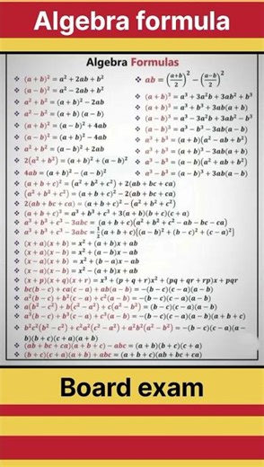 class 10th math all chapter formula, class 10th math algebra formula | algebraic properties #algebra