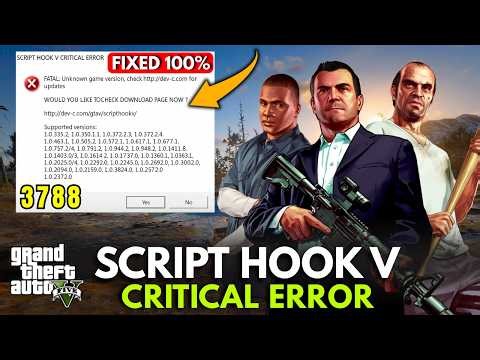 How to Fix Script Hook V Critical Error in GTA 5 | Script Hook V | 3788 March 2026 Update