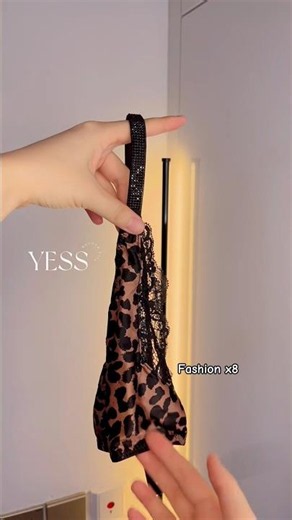 Luxury Rhinestone Leopard Print Thong ✨ | Trendy Lingerie Review #fashionx8