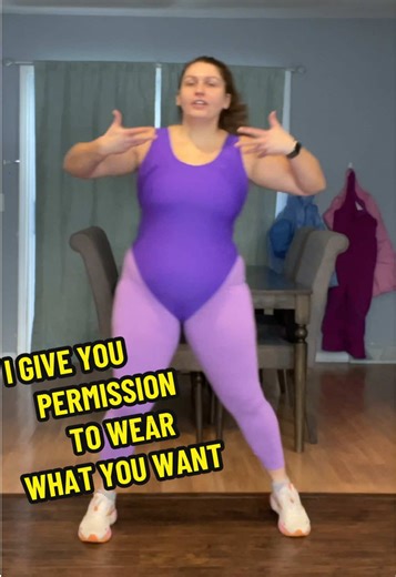 I hereby give you permission to wear whatever you want 💜 For more confidence building fitness, check the Patreeon #funfitness #athomeworkout #confidencebuilding #confidentwomen #physical