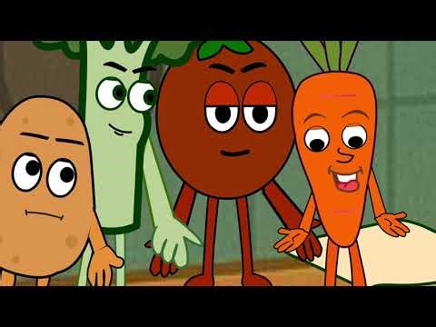 A funny talking-veggies cartoon where the kitchen turns into pure chaos 😂🥕🍅🥦