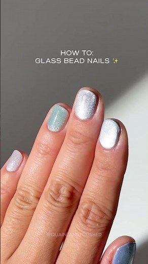 #glassbeadnails #nailarttutorial #velvetnails #satisfying