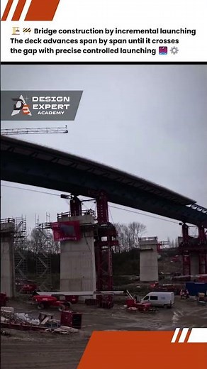 🌉 Bridge construction by incremental launching: structure moving into place 🚧| Design Expert INT