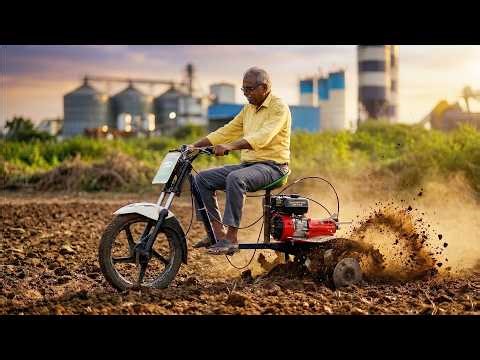 Farmer Converted Bike Into Power Tiller | Amazing Motorcycle Mini tractor Machine