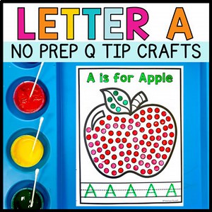 Letter A Alphabet Crafts Q Tip Painting Fine Motor Skills