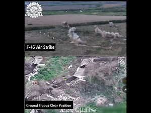 F-16 in Combined-Ops with Ground Forces in Tetkino: Air Strike First, then Troops Capture Position.