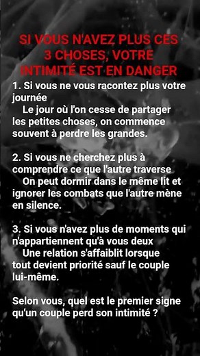 Le jour où vous n'avez plus ces 3 choses, votre intimité est en danger