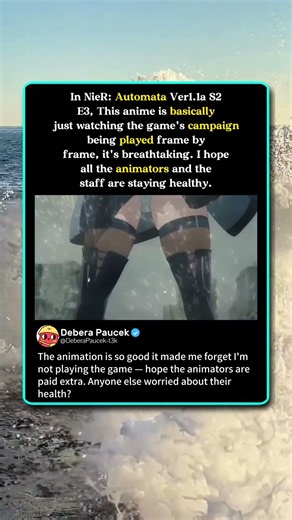 This Anime Looks Like the Game – Frame by Frame Perfection! 🎮 #NieRAutomata #Anime #2B