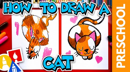 How To Draw A Cat - Letter C - Preschool - Art For Kids Hub — Free Drawing Lessons for Kids -