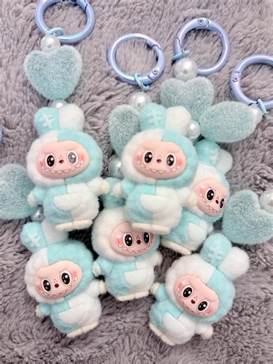 Mini Monster Keychain, Fur Textured Bag Charm, Phone Pendant, Handmade Labubu Keyring - Etsy