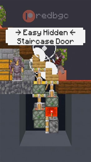 Easy #Redstone Hidden Staircase Doorway in #Minecraft! #minecraftmemes #gaming #shorts
