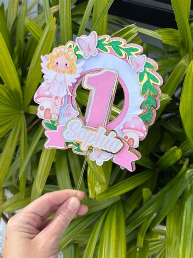 Fairy 1st Birthday Cake Topper | Fairy Themed Birthday | Fairy Cake Topper - Etsy