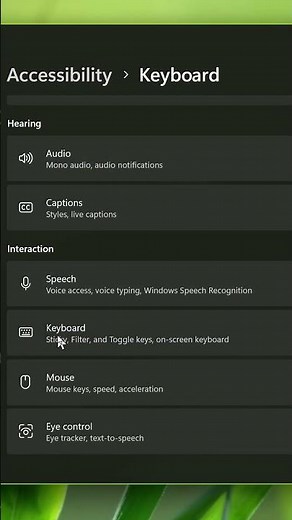 Disable Sticky keys in #windows11