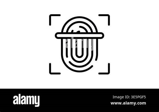 A premium outline animated icon of fingerprint scan security Stock Video Footage - Alamy