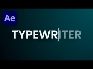 Typewriter Effect - After Effects Tutorial