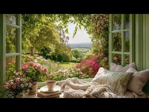 Morning Garden Through a Spring Window | A playlist for a quiet morning | Work Study Focus Reading