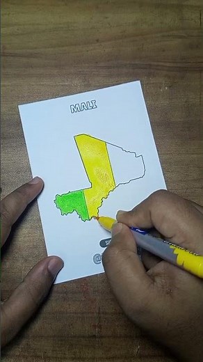 Drawing the Malian Flag inside the Mali Map | Flag & Flag #flagart