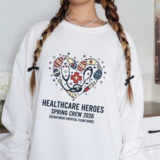 Healthcare Heroes Spring Crew Shirt, Nurse Easter Shirt 2026, America 250 Healthcare Sweatshirt, Patriotic Medical Team Gift - Etsy