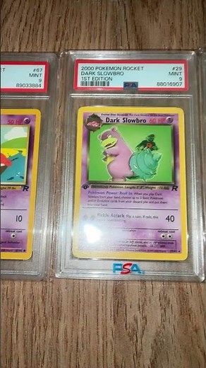 #pokemon Team Rocket PSA 9 1st Edition Holo Evolution Slowpoke Dark Slowbro Legendary Collection