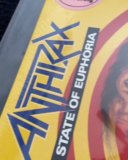 Today’s look on the shelves at Anthrax HQ - State Of Euphoria LP promo copy with hologram and original @megaforcerecords press release. 🤘 #anthrax | Anthrax