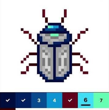 Pixel Art App - Colouring in a Beetle