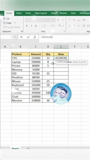 If Error Function in Excel #exceltricks #exceltips #exceltutorial #explorar