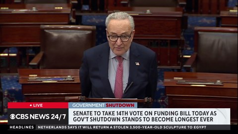 Senate to take 14th vote on GOP funding bill as government shutdown nears historic record