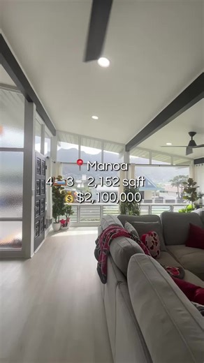 COMMENT “INFO” for more information ✨ Just listed in beautiful Mānoa! ✨ Beautifully renovated 4-bed, 2-bath split-level home with expansive windows & mountain views 🌄 — bright, open concept living at its best! Fully remodeled in 2024, the flow from the main living area to dining and designer kitchen (quartz GE Monogram appliances pro gas range) is perfect for everyday life and entertaining 🍽️🥂. Bonus/flex room off the kitchen with sliding glass doors = ideal for a home office, media room, or 