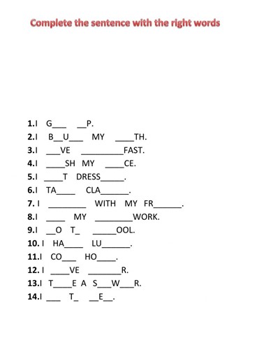 Daily routine online worksheet for A1