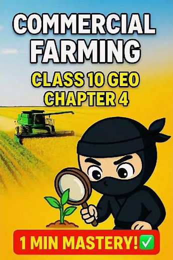 🚜 Cash Crops | Commercial Farming Explained in 1 min – Class 10 Geography | Chap 4 Agriculture