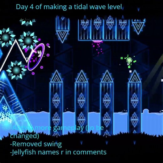 Day 4 of making a tidal wave lvl #geometrydash #gd