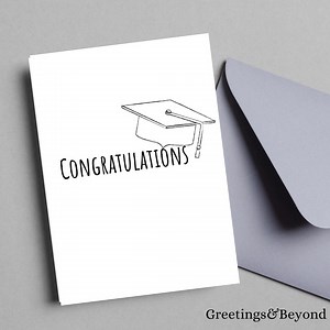 Printable Graduation Cap Card: 5x7 Congrats Card (Digital Download)