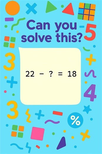 Fun Subtraction Puzzle for Kids! 22 - ? = 18
