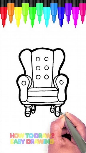 Learn How to Draw a Sofa | Easy Drawing for Kids | Sofa Chair Drawing for Kids