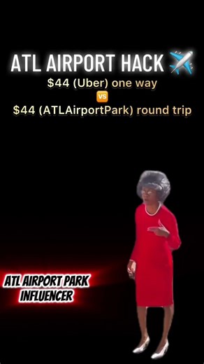 ATL Airport Hack: Uber $44 one way vs ATL Airport Park $44 Round Trip #atlairportpark #uber