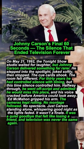 Johnny Carson’s Final 60 Seconds — The Silence That Ended Television Forever #shortvideo