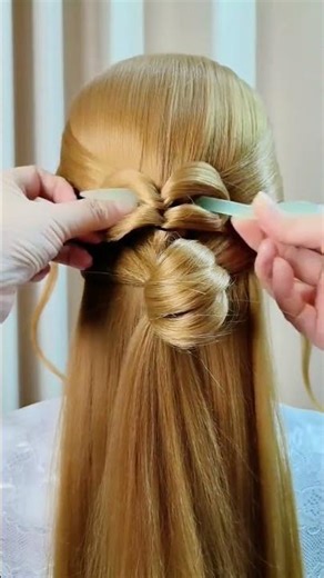Elegant Loop Hair Bun Tutorial 😍 | Stunning Hairstyle Every Girl Will Love!"