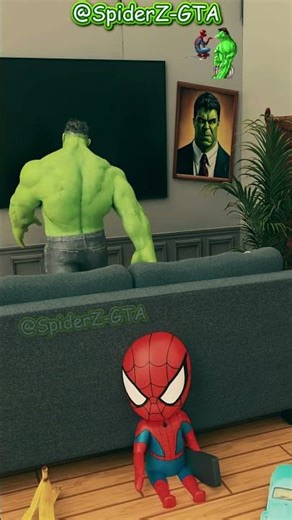 OMG! Hulk Rages When Red Spiderman Shuts Off the TV! 🤣 GTA V Moments #spiderman #hulk