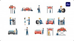 Car Repair Service Concept 15 Animation Scene Kit