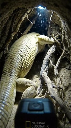Tiny Camera Lizard Diving Beneath the Desert Sand