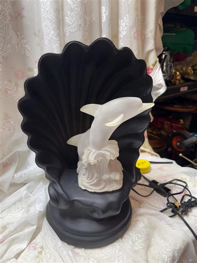 Vintage Art Deco Lucite Black Shell Lamp 80’s 16"x11"x9" - Etsy Canada