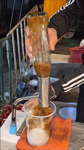 Ice-Cold Coca-Cola from a Frozen Bottle - Street Drink Magic