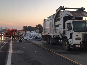 Garbage truck fire causes closures on I-71, south of downtown