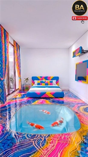 Galaxy Epoxy Floor with Hidden Gemstone Aquarium Transformation! #interiordesign #aquarium #shorts